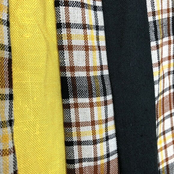 Vintage Chessa Davis Maxi Skirt Women's Medium Black Yellow Check Cottagecore - Picture 3 of 8